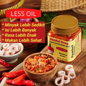 SAMBEL DONG - Sambal Cumi Less Oil Botol 220 Gram Isi Lebih Banyak & Minyaknya Sedikit