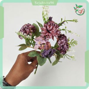 Pom-Pom Vintage Cabang 5 Bunga Anyelir carnation artifisial Imitasi / Dekorasi Wedding atau Pelaminan / import home decor / dekorasi ruangan artificial dekorasi termurah Bunga plastik palsu
