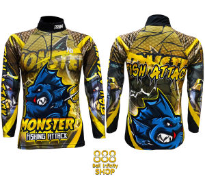 เสื้อตกปลาปั่นจักรยาน Set สี 27 Monster Fishing Attack มีให้เลือก 4 สี (สินค้าพร้อมจัดส่ง) ป้องกันแสง UV เนื้อผ้าผิวสัมผัสนุ่มใส่แล้วรู้สึกเย็นสบาย