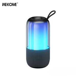 Pembesar Suara WEKOME WATERPROOF IPX67 BELUGA RGB COLORFUL LIGHTS OUTDOOR WIRELESS PORTABLE SPEAKER D13 BLACK