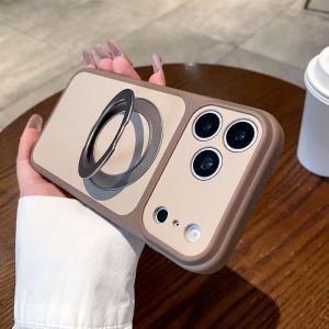 Luxury 360 Metal Ring Bracket Phone Case For iPhone 17 16 15 14 Pro Max For Magsafe Magnetic Holder Stand Shockproof Cover