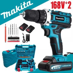 Glaxor Cordless Electric Impact Drill 2-Speed Driver-Drill 168V Electric Screwdriver Free Accessories Set Ready Stock