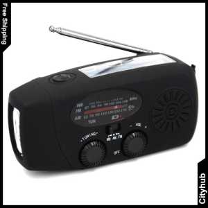 [7 Days Money Back Guarantee] Solar Radio Emergency Hand Crank Radio AM/FM/NOAA Weather Radio LED Flashlight Cell Phone Charger for Outdoor Camping Hiking Travel [Arrive within 3 days]