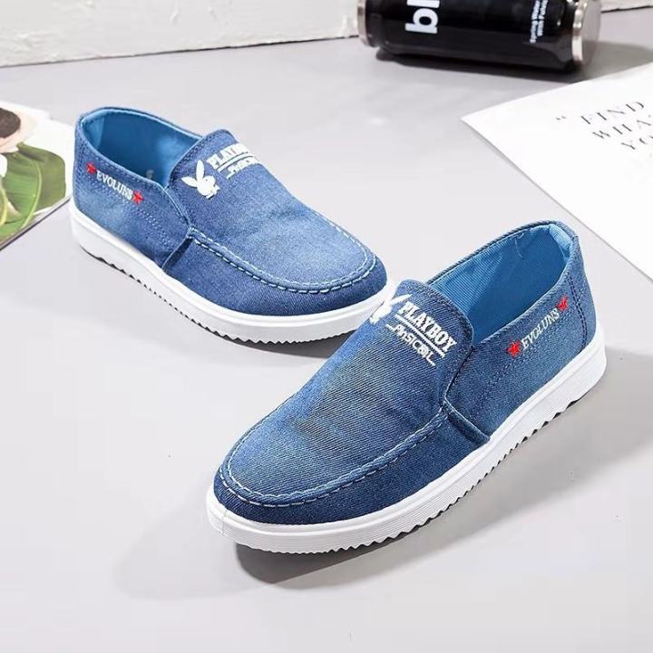 Sneaker Denim Shoes for Men Fashion Casual Slip-On Sneakers Light