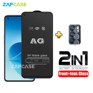 PAKET 2in1 Tempered Glass Anti Glare Oppo Reno 6 4G Free Tempered Glass Camera Lens