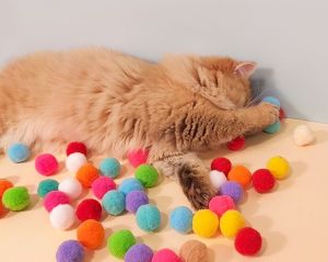 [SG Stock] Cat Toy Interactive Play Training Toy Plush Ball Shooting Toy Gun Chaser Soft Toy