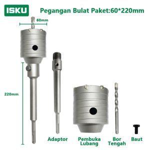 ISKU Mata Bor Hole Saw Lubang Tembok Beton Hole Saw Hollow Core Hole Saw Pelubang Beton SDS plus