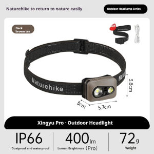 Naturehike Ultralight Headlamp Outdoor Portable Multipurpose LED Light SOS Hiking Travel Camping 72g Waterproof IP66 Night Running Sports Headlight