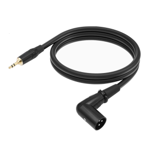 มืออาชีพคุณภาพหัวตรงตัวผู้ขนาด3.5มม. ไป3Pin ตัวผู้สายแบบป้องกันการรบกวน90องศาสำหรับเครื่องขยายเสียงอุปกรณ์บันทึก