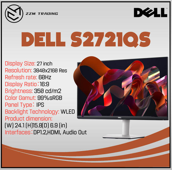 Dell S2722QC 27-inch 4K USB-C Monitor - UHD (3840 x なくっ 2160) Display,