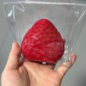 ZSDN MALL Simulation Strawberry Squeeze Toy Silicone TPR Cartoon Fidget Toy Funny Toys 3D Strawberry Pinch Toy Children