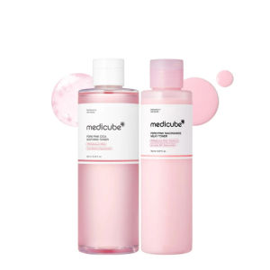 Medicube PDRN Pink Niacinamide Milky Toner 150ml Salmon PDRN Calming Repair Niacinamide Brightening & Tone Evening milky lotion texture replenishes moisture builds pink dewy skin relieves dryness and redness