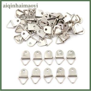 aiqinhaimaoyi 50pcs Triangle Mirror Hangers Strap D-Ring Hanging Picture Frame Hooks