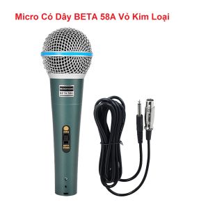 [HCM] Mic có dây BETA 58A chuyên dùng Karaoke trên Loa Kéo Âmly Mixer