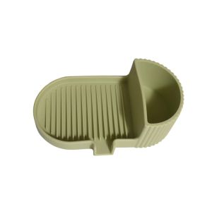 PHANT Portable Silicone Soap Dish Inclined Drain Solid Color Self Draining Soap Box Keeps Soap Dry Anti-slip Drainable Soap Holder Kitchen Use