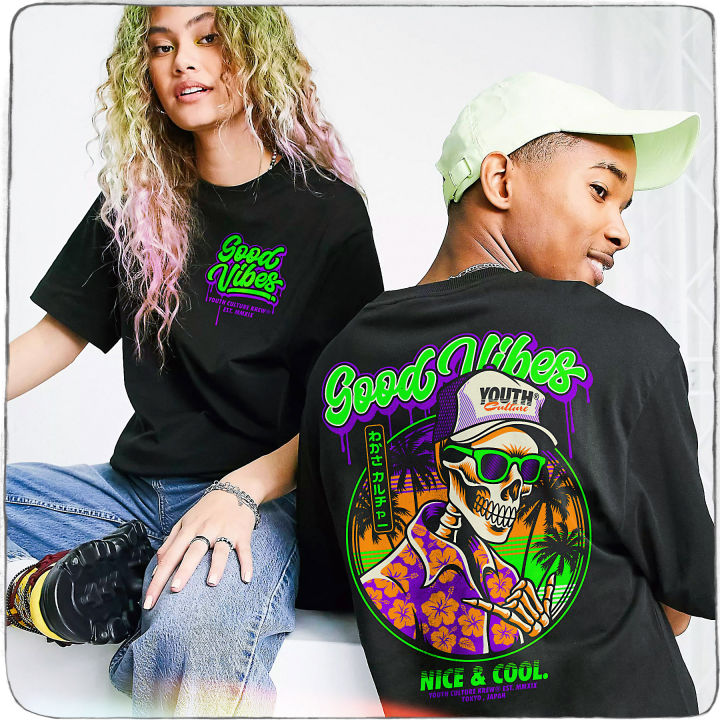 YOUTH CULTURE® GOOD VIBES STREETWEAR OVERSIZED T-SHIRT UNISEX