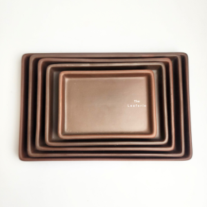 The Leaferie Rectangular Zisha Dish plant pots Trays (6 sizes) . Purple Sand base. flowerpots plate . flower pot tray . planter