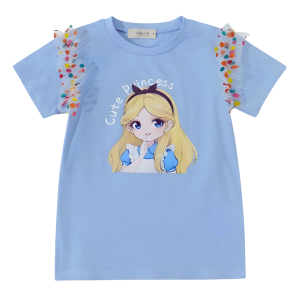 2-8 Years Kids Girl T-Shirt Dress Cartoon Short Sleeve Skirt Children Girl Korean Tops Blouse Baju Budak Perempuan Murah