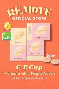 Remove Korea Premium Skin Bra Nipple Cover For C - G CUP Plant-Based Adhesive Ultra-thin Seamless Silicone Waterproof (10CM)