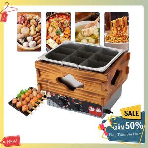 Nồi lẩu oden 9 ngăn nồi lẩu xiên que tự chọn 9 ngăn