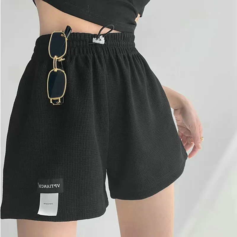 Women Summer Fashion High Waist Straight Leg Sport Casual Loose Shorts With