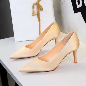 YUCHEN รองเท้าส้นเข็ม2.76นิ้วสำหรับผู้หญิงรองเท้าส้นเข็มรองเท้าส้นสูงรองเท้าที่มีระดับ