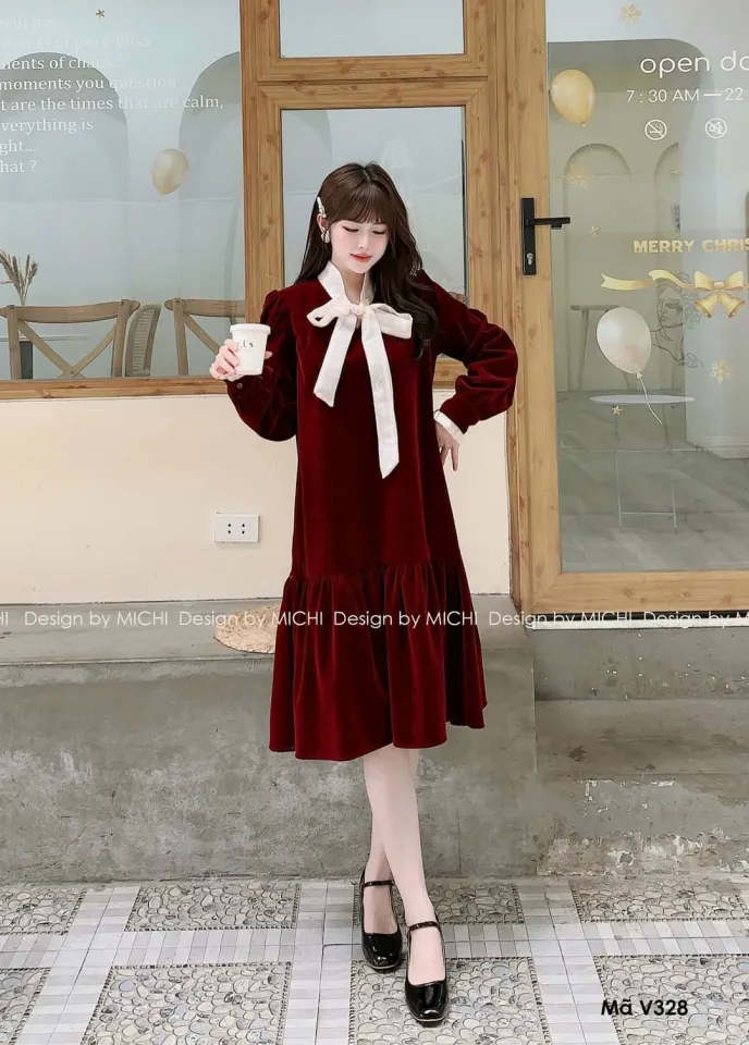 Váy Bầu Đầm Bầu nhung DIỆN TẾT SIÊU XINH | Lazada.vn