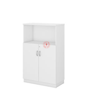 Sturdy White Metal Swing/Semi-Swing Door Office Cabinet with Locking Storage