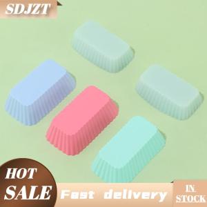 SDJZT 1 4 cái Silicone hình chữ nhật tái sử dụng bánh thạch nướng KHUÔN CUPCAKE Maker Muffin cup bếp Pastry công cụ