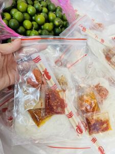 Bánh tráng phơi sương muối nhuyễn full topping ớt rim cực cay dạng túi zip