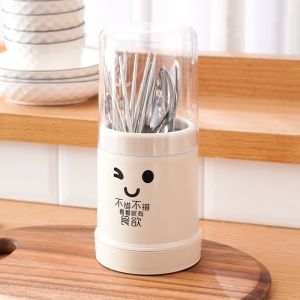 Creative Chopstick Organizer With Dust Cover Detachable Cage Spoon And Fork Holder Tableware Kitchen Storage Box