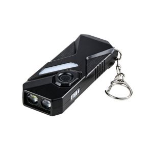 MUQZI Có thể sạc lại Đèn pin móc khóa Đèn trước đôi USB C Đèn dò tìm Mini Ánh sáng tím Đèn móc khóa trang trí Sử dụng ngoài trời