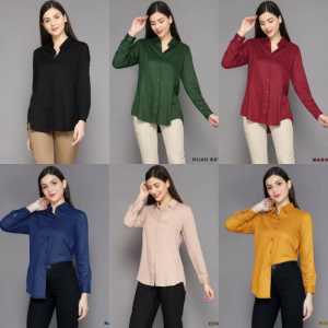 NEW KEMEJA KEKINIAN //Kemeja Wanita Polos Lengan Panjang Wanita Katun Rayon Long Shirt Organik// other kemeja bahan katun rayon twill