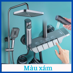 Sen cây tắm đứng sen cây nóng lạnh HASAKO dạng phím đàn sen cây 4 chế độ củ đồng mạ titan sen tắm đứng nóng lạnh giá hợp lý
