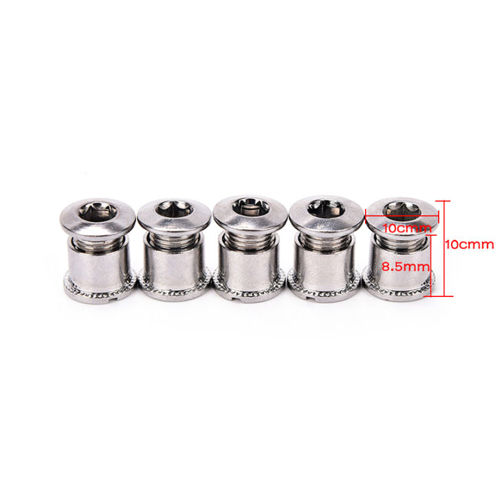 Bike Chainring Bolts – Aluminum 7075T6, 5 Sets, Fits Most Bicycle Types (Green)