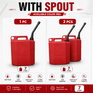 7L Jerry Can Fuel Storage Container Portable Heavy Duty Plastic Gasoline Diesel Oil Can