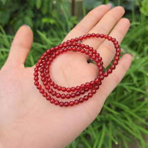 Q2168 Chuỗi 3v Ngọc Agate Đỏ 4li bền - đẹp - đeo sang chảnh chuẩn màu cho Hỏa và Thổ - Phong Thuỷ TUDO