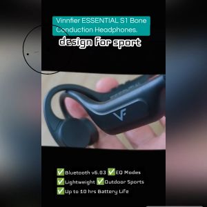 Vinnfier VF ESSENTIAL S / S1 Bone Conduction Headphones Wireless Bluetooth 5.3/6.0 IP68 Waterproof Swimming Running MP3