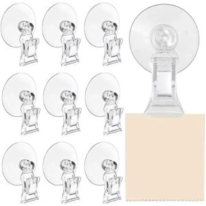 NEXTYOO 360° Rotatable Suction Cup Clip Clear Plastic Price Tag Holder Simple Supermarket Price Clip Supermarket