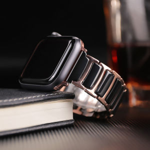 For apple watch Ultra 2 1 band 10 49mm 46mm 42mm iwatch series 10 Ultra 9 8 7 6 5 4 SE 2 1 44mm 40mm strap 45mm 41mm 38mm Luxury ceramic stainless steel Bracelet case