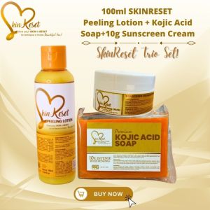 SkinReset Trio Set - 100ml Peeling Lotion & 10g Sunscreen CreamFace&Body Soap