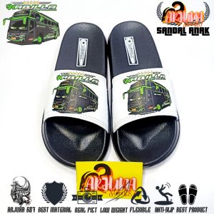 Sandal Selop Anak Bus Mania Viral NABILLA QQ TRANS Bahan Karet Empuk & Ringan - ARJUNA 687