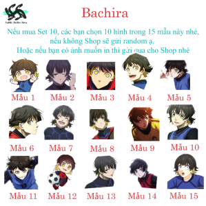 Blue Lock - Set 10/15 Sticker Bachira Meguru - Bachira anime/manga Blue Lock dán trang trí laptop điện thoại siêu đẹp chống nước chống xước