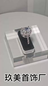 s925 Pure silver high-carbon stone engagement ring with pigeon egg design new popular model zircon diamond ring 4 Carat-sized diamond ring for women 2026