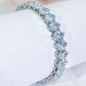 SEQUITO Noble Wrist Jewelry White Gold Plated Pave Setting Oval AAAAA Cubic Zircon High Quality Banquet Party Women Adjustable Open Bangle B306