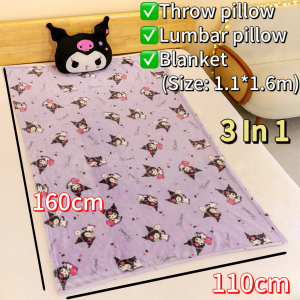 3 in 1 Kuromi Cartoon throw Pillow With Blanket Air-Condition Quilt Birthday Gifts Office Nap