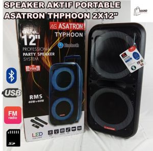 SPEAKER ASATRON PORTABLE WIRELESS TYPHOON 2x 12 inch ORIGINAL USB BLUETOOTH