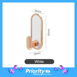 6pcs Elegant Stainless Steel Multi-Purpose Hooks Waterproof Long Round Edges Gold/Silver/Cream for Bathroom Bedroom Living Room