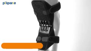 1 Pair Knee Booster Brace with Rebound Springs Power Lift Patella Support Wrap Joint Stabilizer Pad Knee Protection Booster for Weak Legs Pain Relief