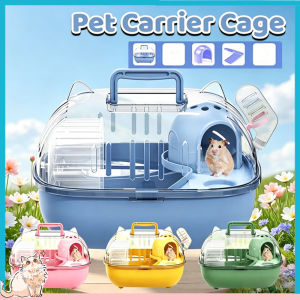 Hamster Cage Portable Transparent Travel Carrier With Wheel Water Bottle For Dwarf Syrian Pets